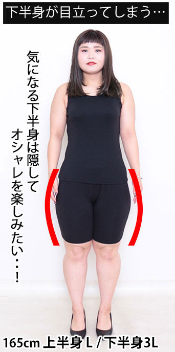 【体型隠しのセオリー】下半身が太っていて似合う服がない。何を選べばいい？LL-7L