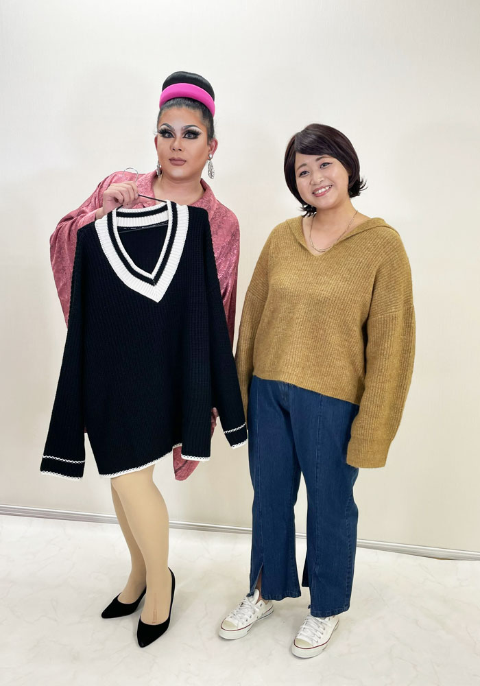 【インスタライブ】がっしり体型さんのニットコーデは Vネック＆デザインをセレクトで着膨れなんて怖くない！LL-5L