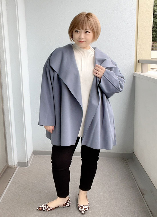 とびきり可愛い冬の『ブルーコーデ』はニットとアウターで♪LL-4L