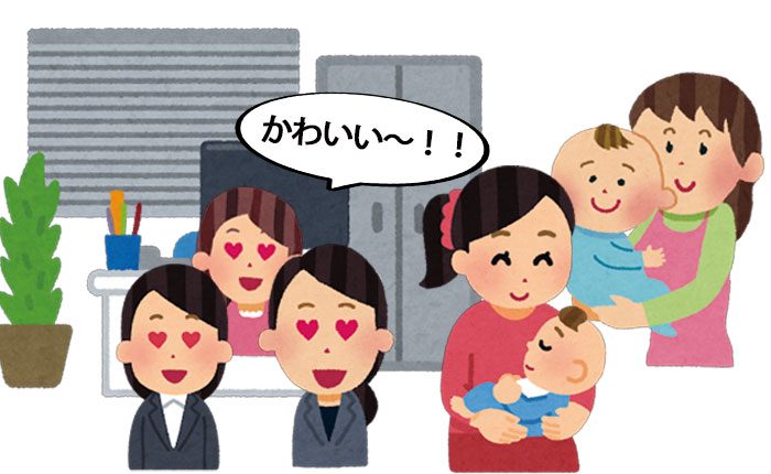 育休中のスタッフが赤ちゃんを連れて遊びに来てくれました♪