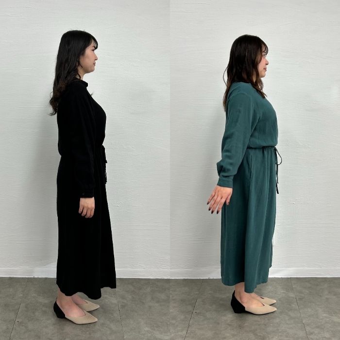 キリネン混ブラウジングシャツワンピース