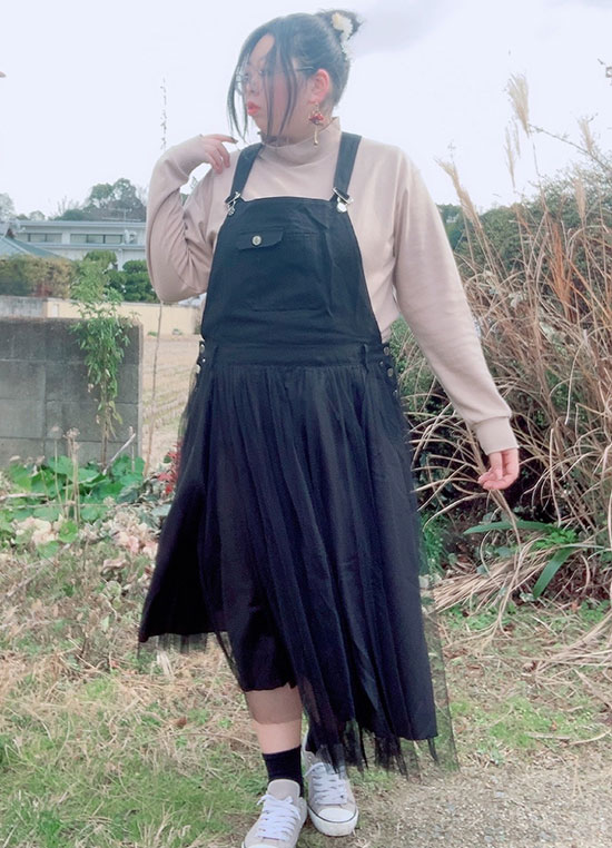 大きいサイズ レディース チュールサロペットスカート jp270｜大きいサイズのレディース服専門通販【ゴールドジャパン公式サイト】