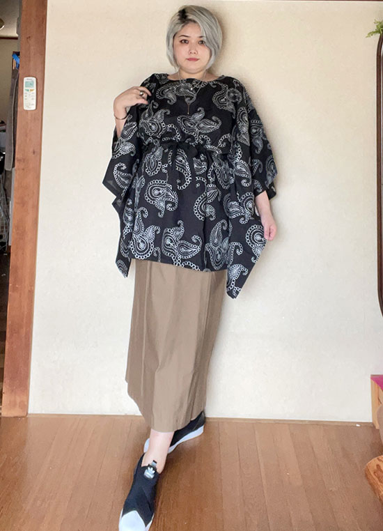 大きいサイズ レディース ペイズリー柄刺繍ブラウジング