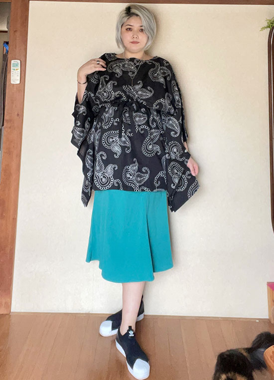 大きいサイズ レディース ペイズリー柄刺繍ブラウジング