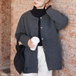大きいサイズ＊TO BE CHIC＊ノーカラーニットカーディガン