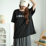 大きいサイズ レディース フロッキープリントロゴTシャツ fem-505 【ゆうパケット可】｜大きいサイズのレディース 服専門通販【ゴールドジャパン公式サイト】