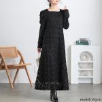 大きいサイズ レディース 刺繍チュール切り替えパワショル