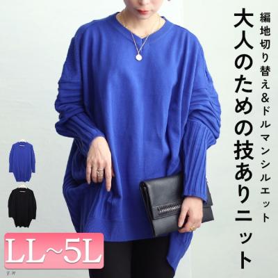 太リブ切替ドルマンニット