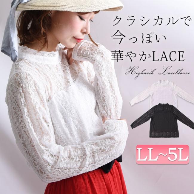 総レースプルオーバーブラウス