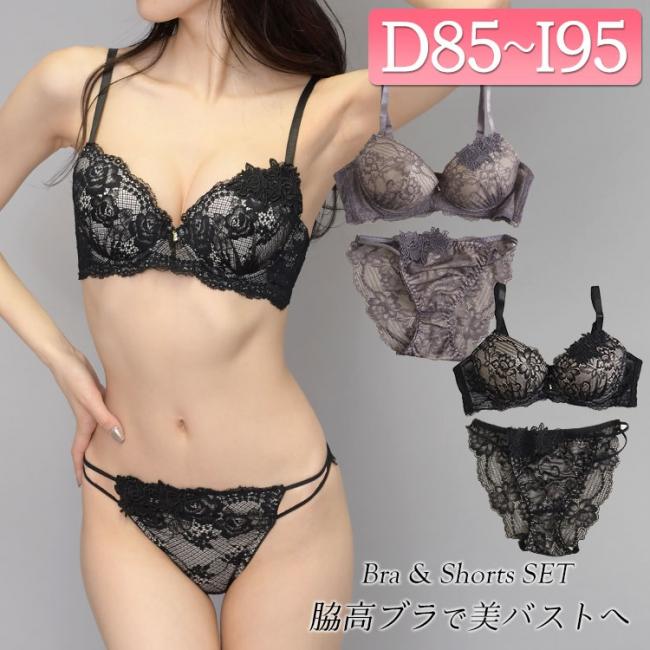 脇高総レースブラ＆ショーツセット