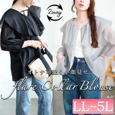 前後2wayフレアカラーブラウス