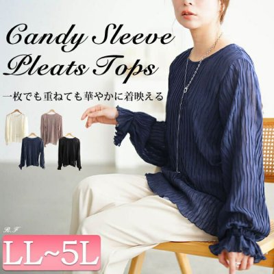 シアープリーツキャンディスリーブプルオーバー