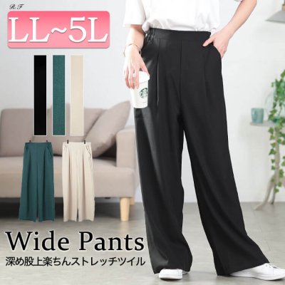 エステルツイルセンタータックワイドパンツ