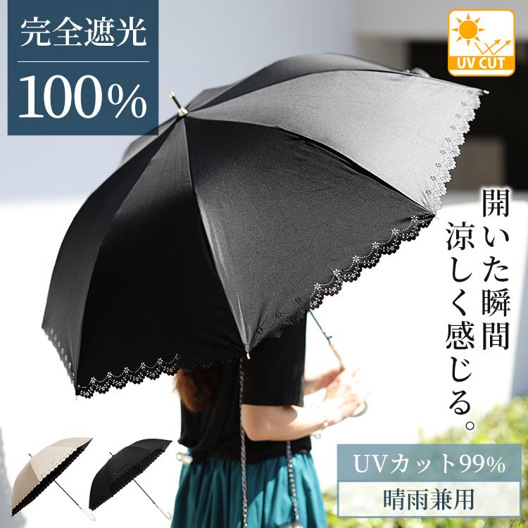 UV99％カットスイートフラワー58cm晴雨兼用傘 50代 無地 フェミニン F