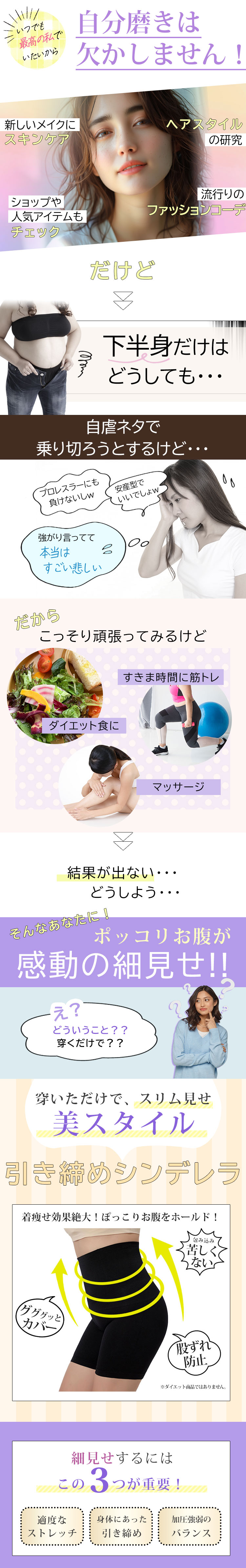 もう下腹出させない！楽して引き締めシンデレラパンツ