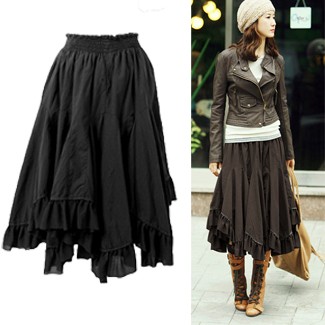 ミモレ丈フレアスカート