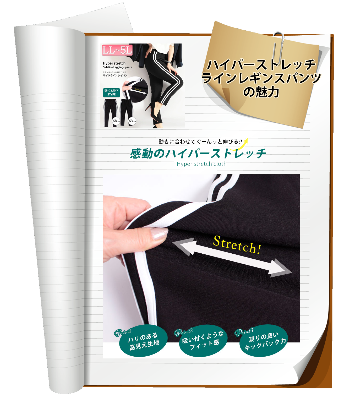 ハイパーストレッチサイドラインレギンスパンツの魅力について