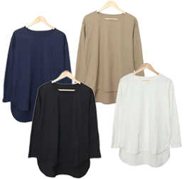 ラウンドヘムロングTシャツ