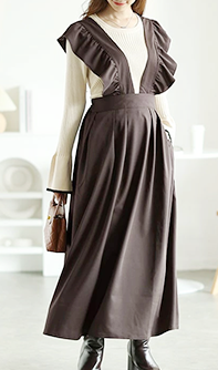 大きいサイズ レディース フリルジャンパースカート