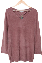 大きいサイズ レディース フロントクロスシャギーニット