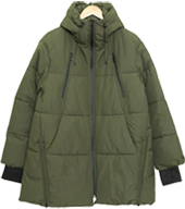 大きいサイズ レディース フード付きロングファイバーダウンコート