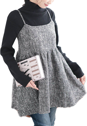 大きいサイズ レディース ツイードフレアキャミソールチュニック