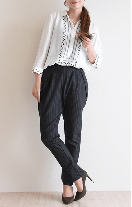 大きいサイズ レディース スーパーストレッチテーパードパンツ